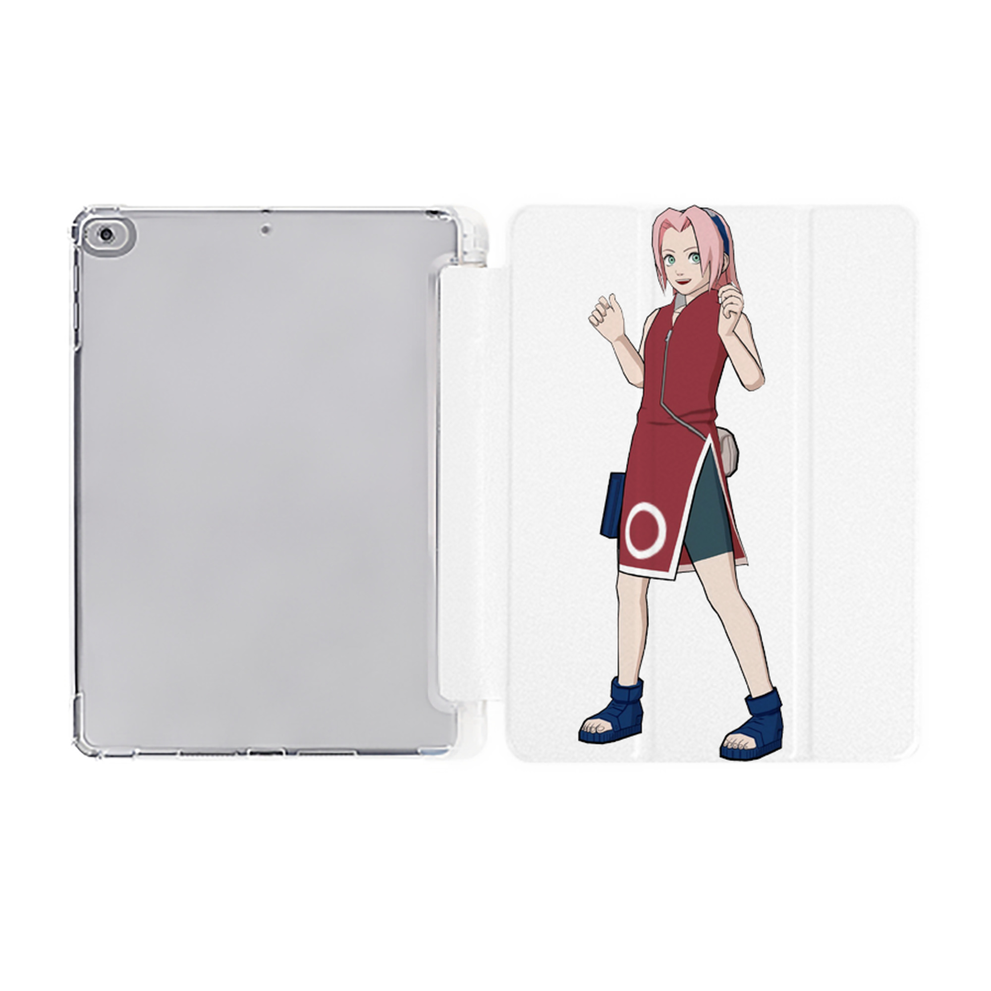（画像用） NARUTO -ナルト- 春野サクラ Haruno Sakura IPad ケース ペン収納付き 三つ折りスタンド PUレザー×シリコン 対応機種9.5/10.5/10.9インチ